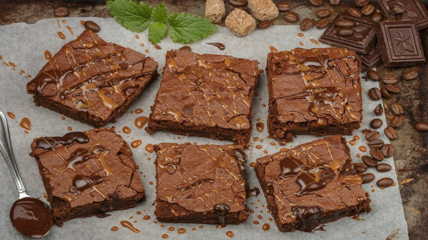 Salted date caramel brownies made with Aurum date paste